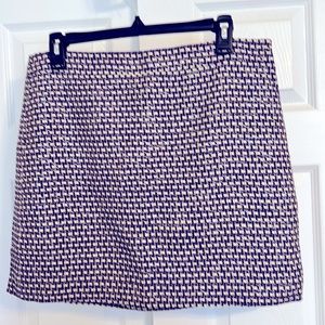 J. Crew Purple and White Midi Skirt